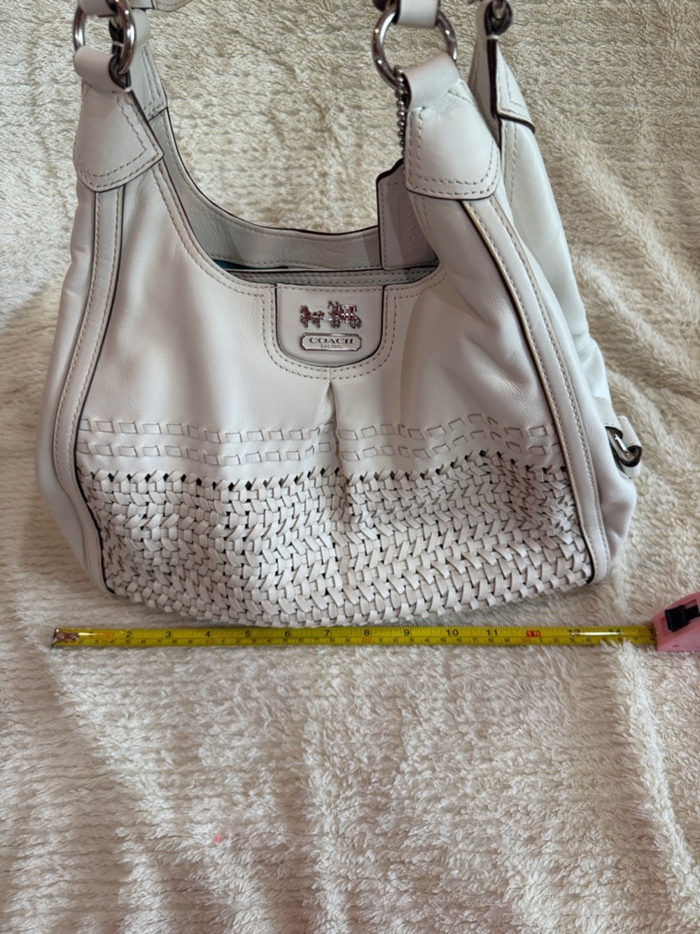 COACH Madison Maggie Woven Handbag - Picture 10 of 14